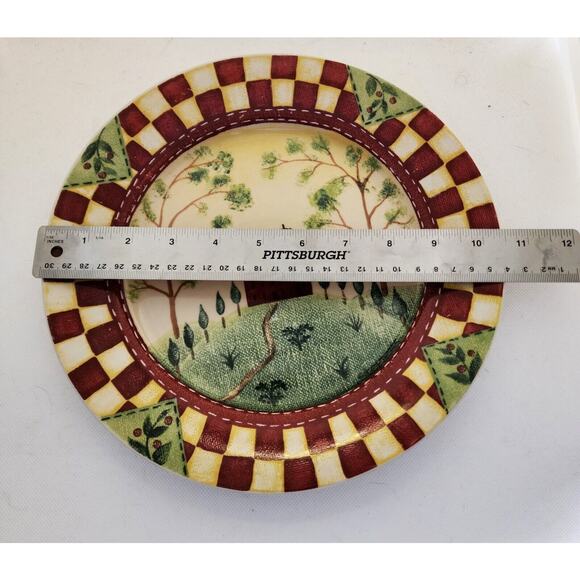 PLATE-DINNER-THOMSON POTTERY-2002 by Beth Vincent-Stephens-Country-Checker-10.5" - Picture 6 of 6